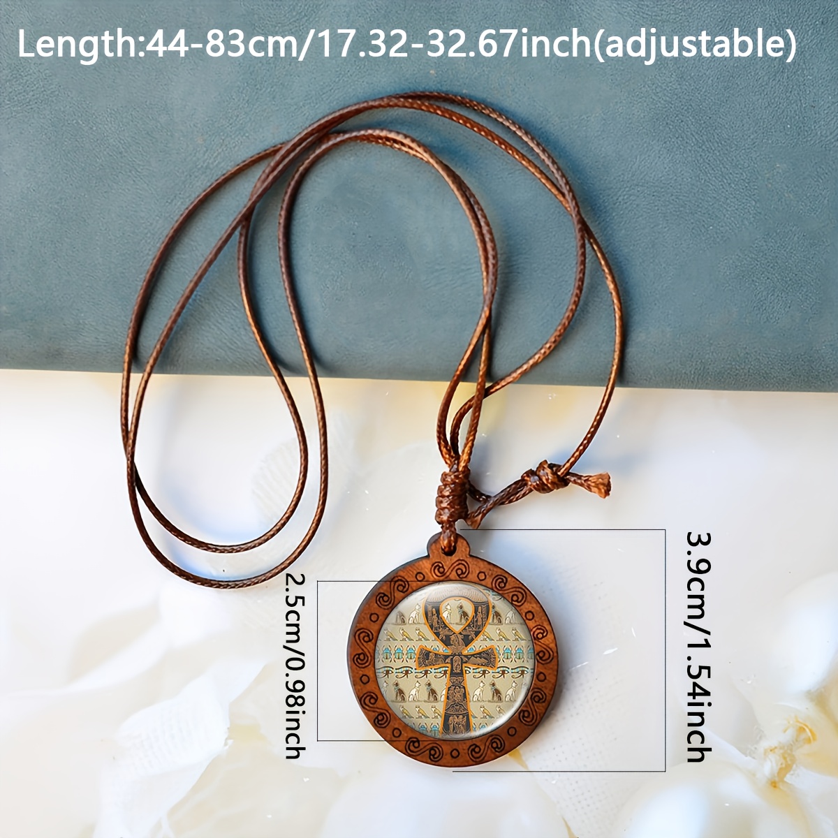 Handmade Egyptian Key of Life Wooden Necklace